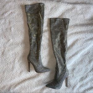 Glitter Over The Knee Boots